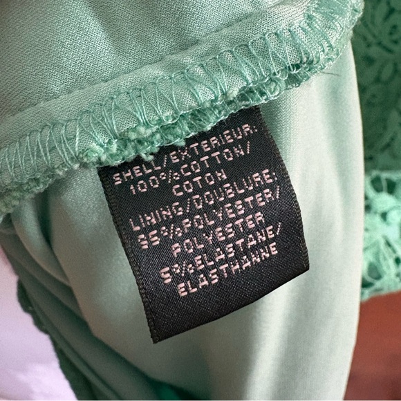 Lauren Ralph Lauren Mint Green Crochet Lace Shift Dress Short Sleeve Size 12 Mod - Picture 14 of 15